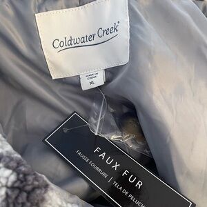 Coldwater Creek Gray Faux Fur Coat
